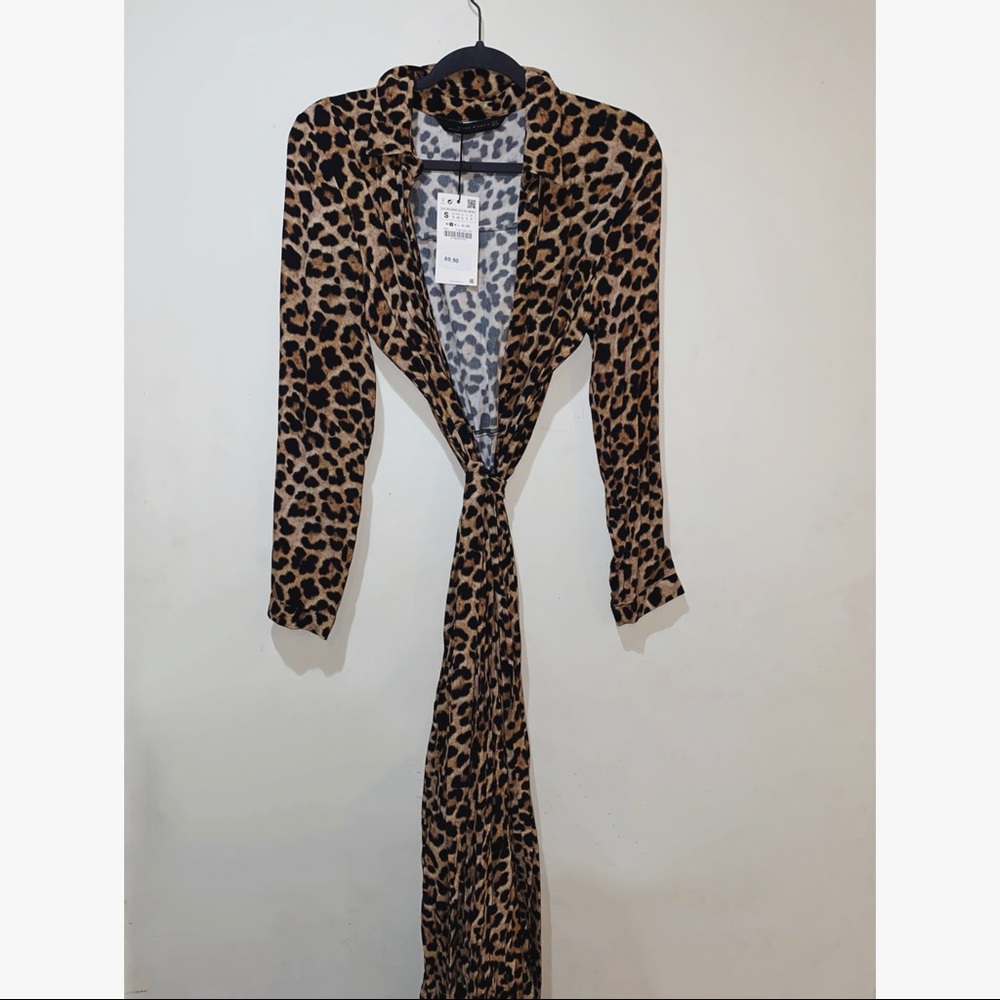 Zara Long animal print dress